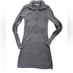 Athleta Sweater Dress Gray Cable‎ Knit 1/4 Zip Pullover
With thumb holes size M